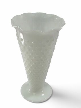 Vintage Anchor Hocking Milk Glass Hobnail Trumpet
Vase 9.25"